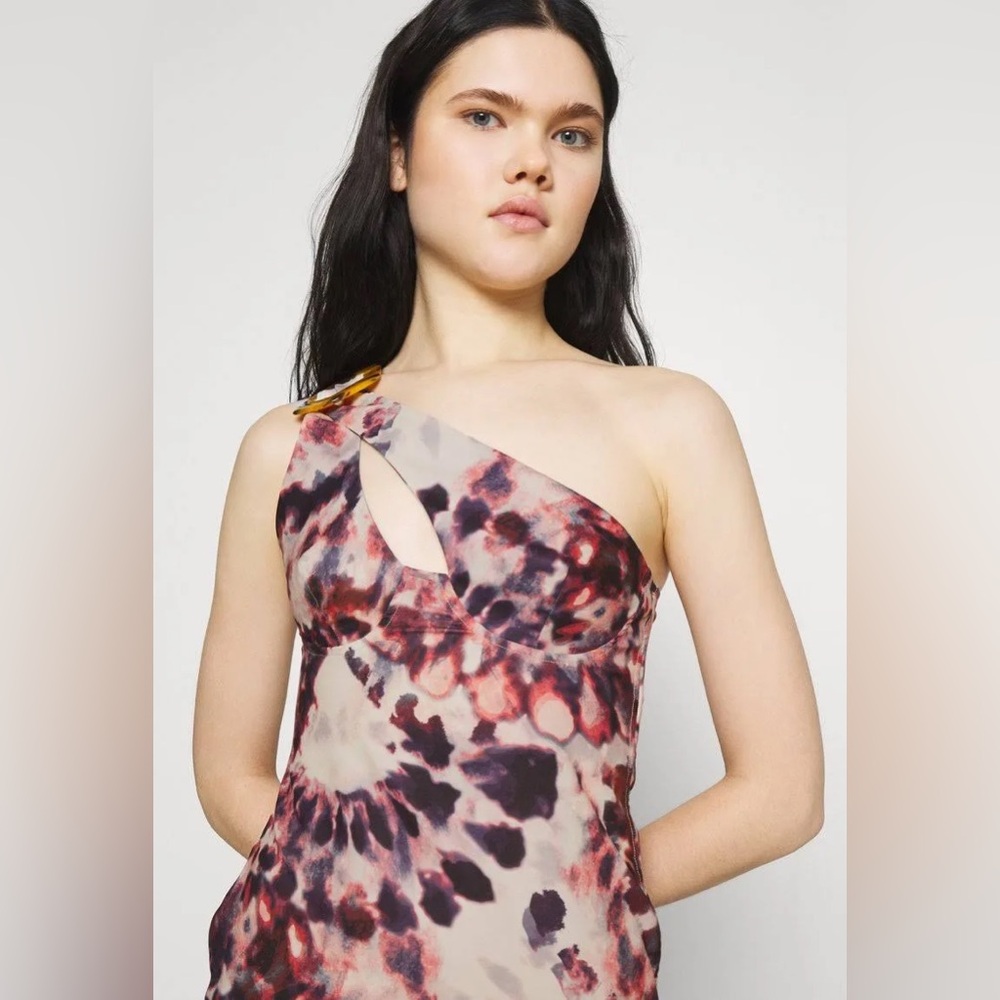 Jaded London Tie Dye Print One Shoulder Ruched Side Mini Dress Size 2 - Picture 3 of 13